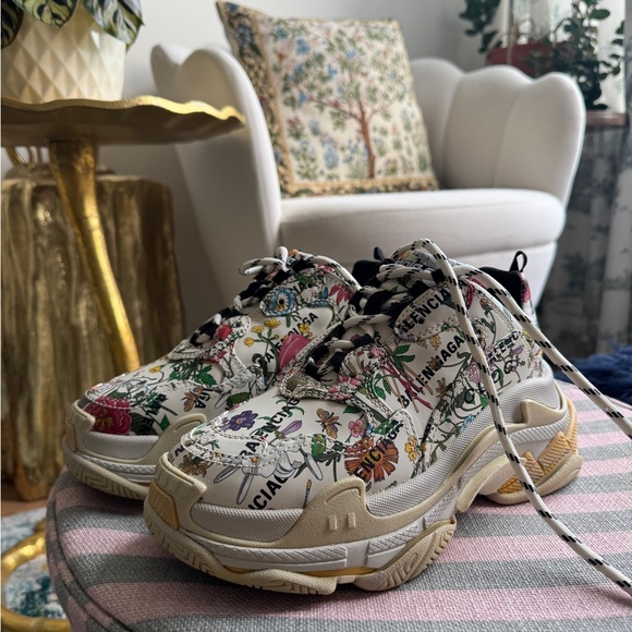 Gucci X Balenciaga The Hacker Project Floral Women's Sneakers - Multicolor - Picture 2 of 6
